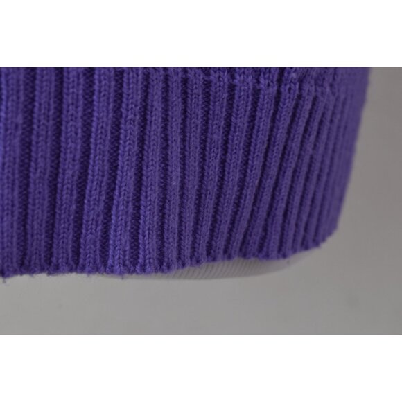 Vintage 80s Acrylic‎ Purple Cable Knit Cardigan - Picture 10 of 10